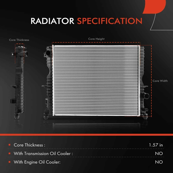 Radiator without Oil Cooler for Land Rover Discovery 1999-2002 4.0L 2003-2004 4.6L