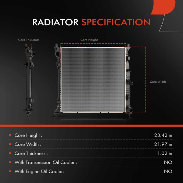 Radiator for Mercedes-Benz GL350 GL450 GL550 GLE300d GLE350 GLE450 AMG GLS550