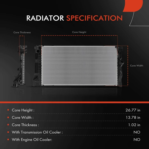 Radiator for BMW E84 F48 X1 2013-2024 Mini F60 R60 Cooper Countryman 2016-2024