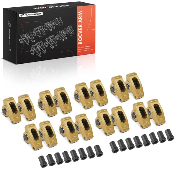 Gold 2024 Aluminum Rocker Arm Set for 1977-1986 Chevrolet K30
