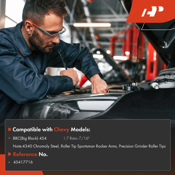 4340 Roller Tip Sportsman Rocker Arm Set for Big Block Chevy 454 1.7 Ratio