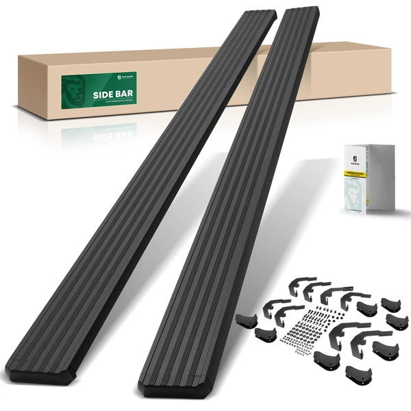 5 Inch Textured Black Aluminum Running Boards  for 2020-2024 GMC Sierra 3500 HD