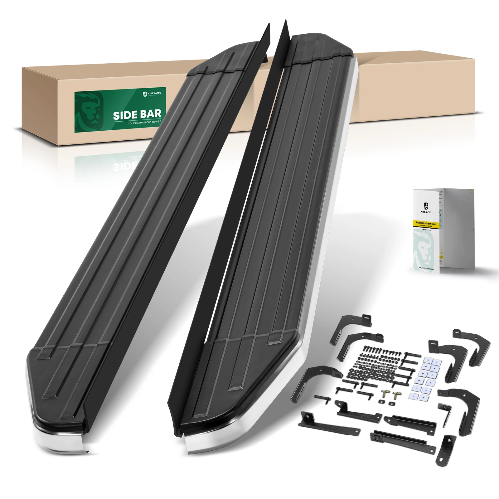 The A-premium 5.5 Inch Black Aluminum Running Boards for Chevy Traverse Buick Enclave 18-24 Image 