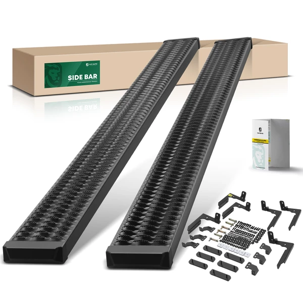 7 Inch Textured Black Aluminum Running Boards for 2009-2010 Dodge Ram 1500