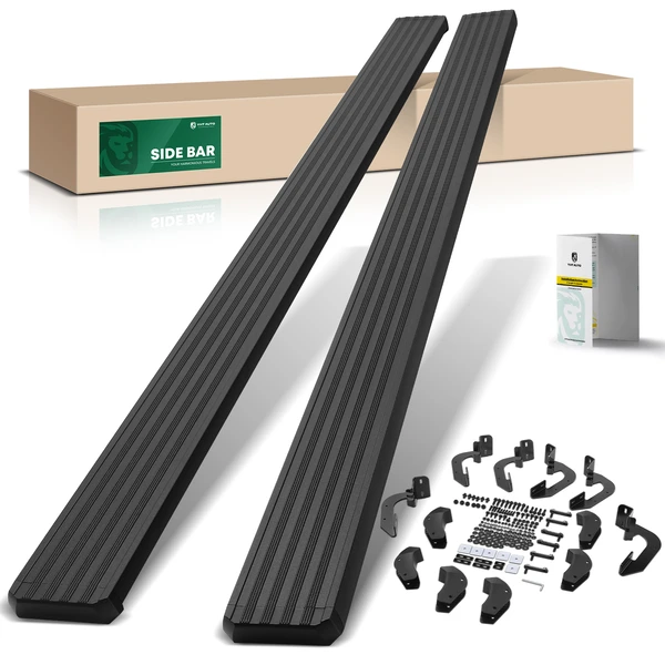 5 Inch Textured Black Aluminum Running Boards for 2009-2010 Dodge Ram 1500