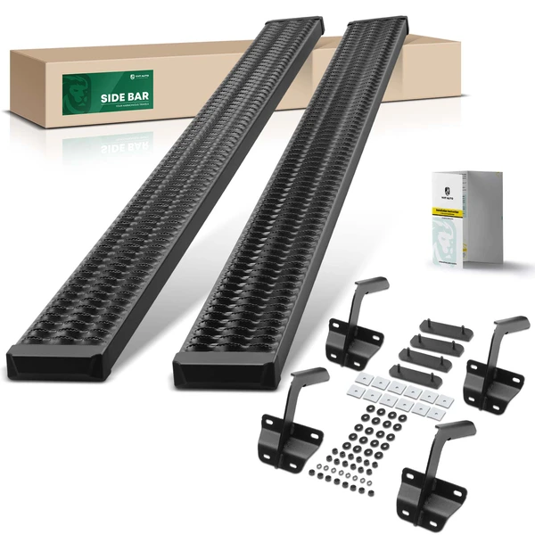 7 Inch Textured Black Aluminum Running Boards for 2017-2024 Ford F-250 Super Duty