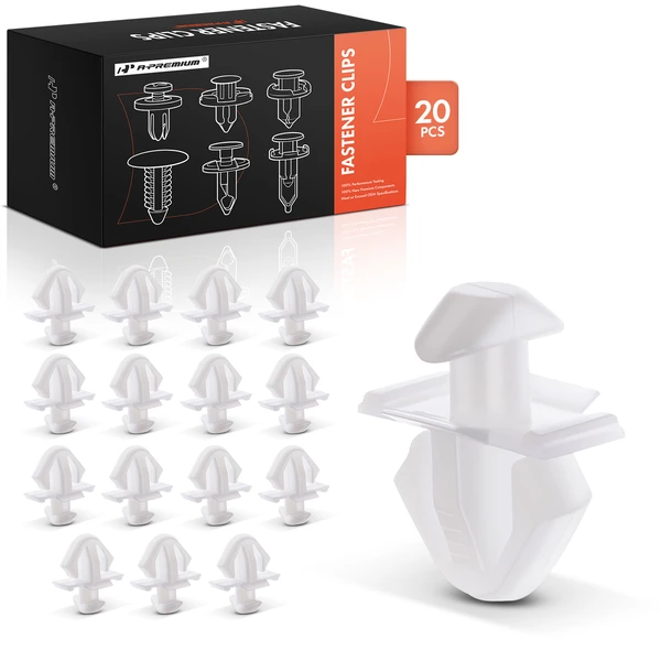 20 Pcs 8mm Nylon White Door & Rocker Panel Molding Clip A-Premium APRCF241