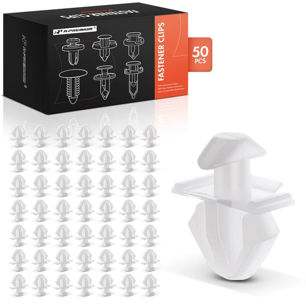 50 Pcs 8mm Nylon White Door & Rocker Panel Molding Clip A-Premium APRCF243