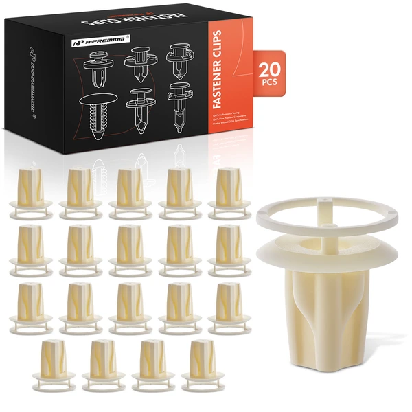 1992-2000 Lexus SC300 20 Pcs 9mm Nylon White Front Fender Liner Screw Grommet A-Premium APRCF244