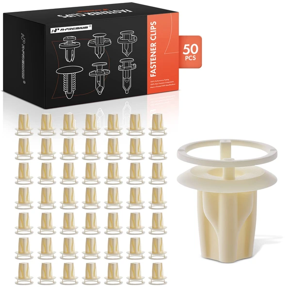 1992-2000 Lexus SC300 50 Pcs 9mm Nylon White Front Fender Liner Screw Grommet A-Premium APRCF246