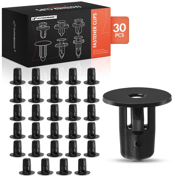 30 Pcs 9 x 9mm Nylon Black Hood & Fender Screw Grommet A-Premium APRCF254