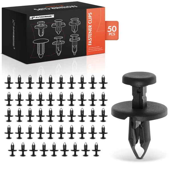 50 Pcs 7mm Nylon Black Side Radiator Shield Retainer A-Premium APRCF264