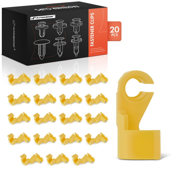 20 Pcs Nylon Yellow Door Lock Rod Clip A-Premium APRCF274