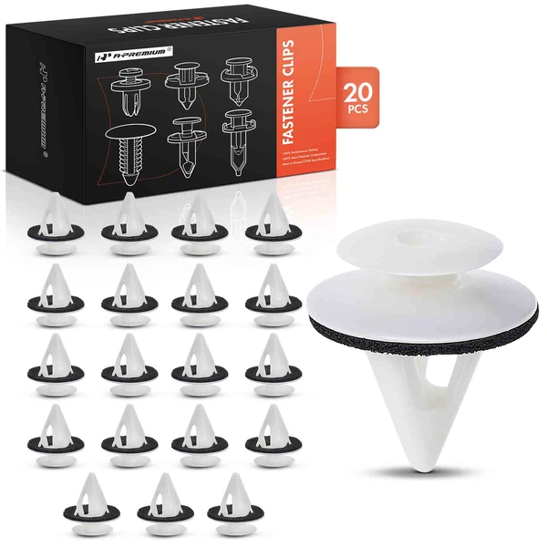 20 Pcs Nylon White Door Panel & Rocker Molding Retainer A-Premium APRCF277