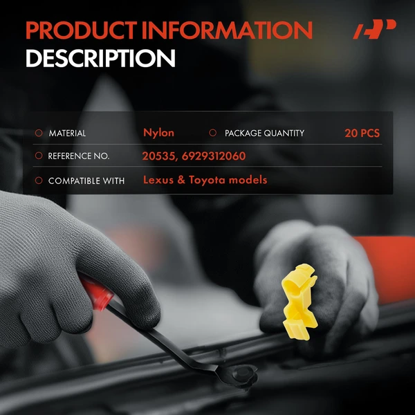 20 Pcs 8.5mm Nylon Yellow A-Premium APRCF295