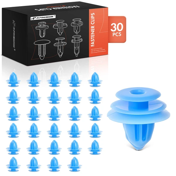 30 Pcs Nylon Blue Garnish Molding Retainer A-Premium APRCF308