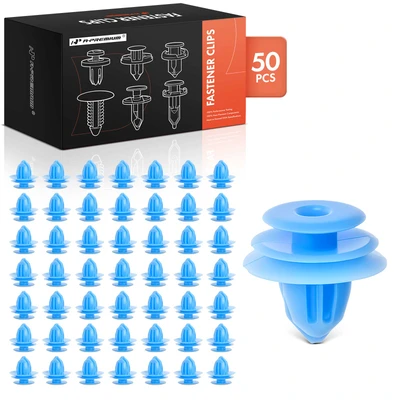 50 Pcs 9mm x 9mm Nylon Upper Center Pillar Trim Retainer Clips