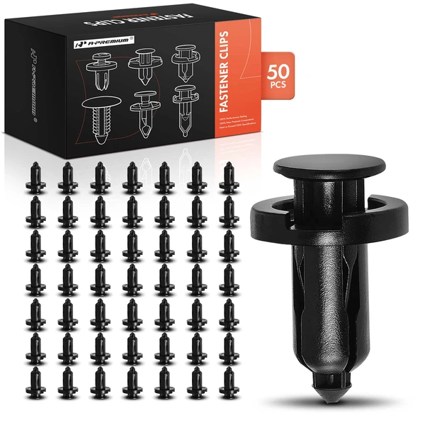 1974-2016 Honda Civic 50 Pcs 10mm Nylon Black Front & Rear Bumper Retainer A-Premium APRCF315