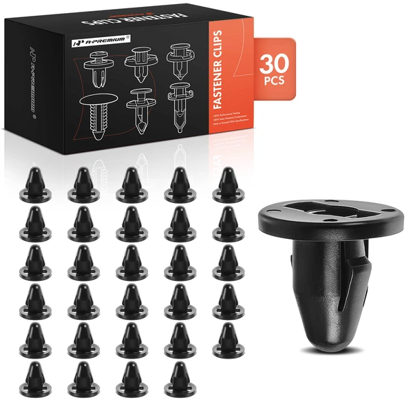 30 Pcs 13mm Nylon Black Bumper Cover Grommet A-Premium APRCF317