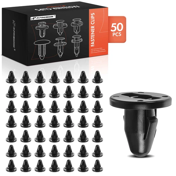 50 Pcs 13mm Nylon Black Bumper Cover Grommet A-Premium APRCF318