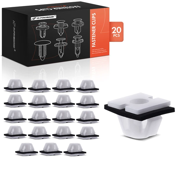 20 Pcs Nylon White Body Side Molding Clip A-Premium APRCF319