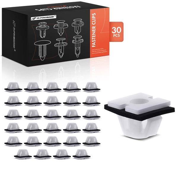 30 Pcs Nylon White Body Side Molding Clip A-Premium APRCF320