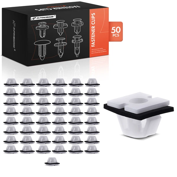 50 Pcs Nylon White Body Side Molding Clip A-Premium APRCF321