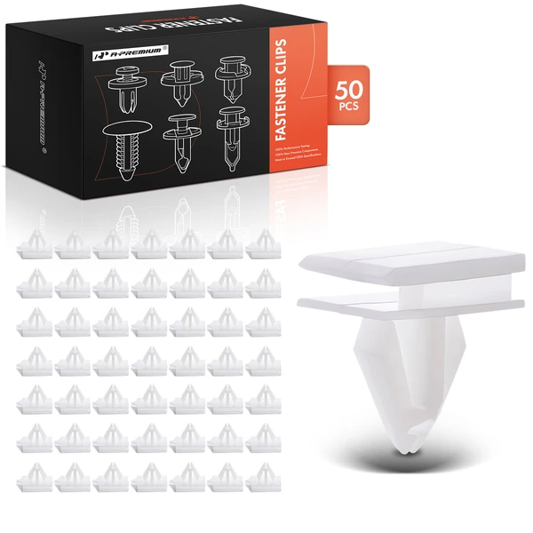 2007-2009 Saturn Aura 50 Pcs Nylon White Rocker Panel Molding Clip A-Premium APRCF351