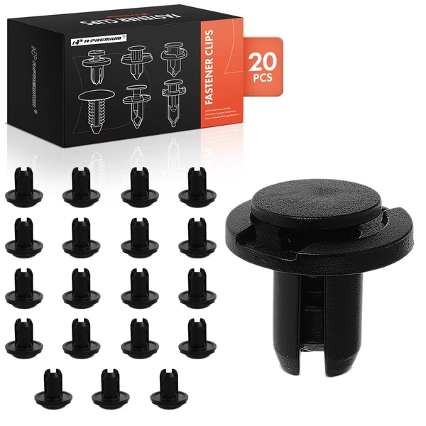 20 Pcs 10mm Nylon Black Grille Mounting Retainer A-Premium APRCF352