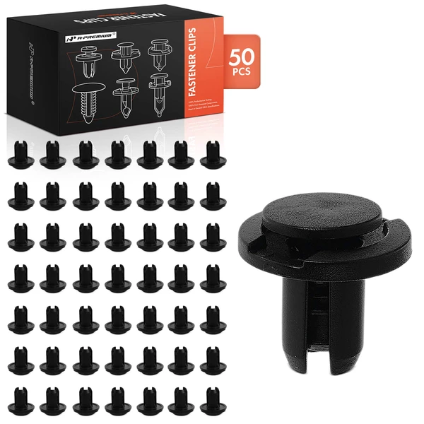 2003-2008 Honda Pilot 50 Pcs 10mm Nylon Black Grille Mounting Retainer A-Premium APRCF354