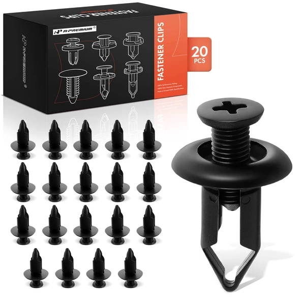 2000-2015 Nissan Xterra 20 Pcs 9mm Nylon Black Front Bumper Retainer A-Premium APRCF358