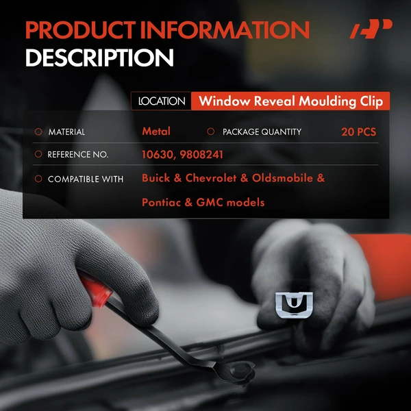 20 Pcs Metal Silver Window Reveal Molding Clip A-Premium APRCF379