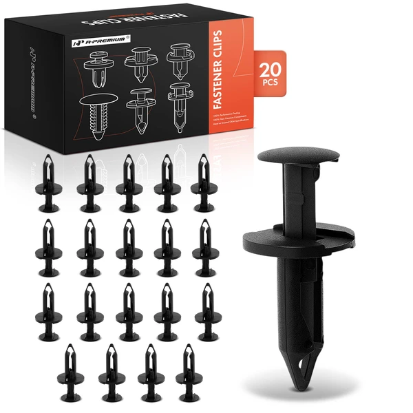 2006-2009 GMC Envoy 20 Pcs 8mm Nylon Black Bumper Cover & Fender Shield Retainer Clip A-Premium APRCF385