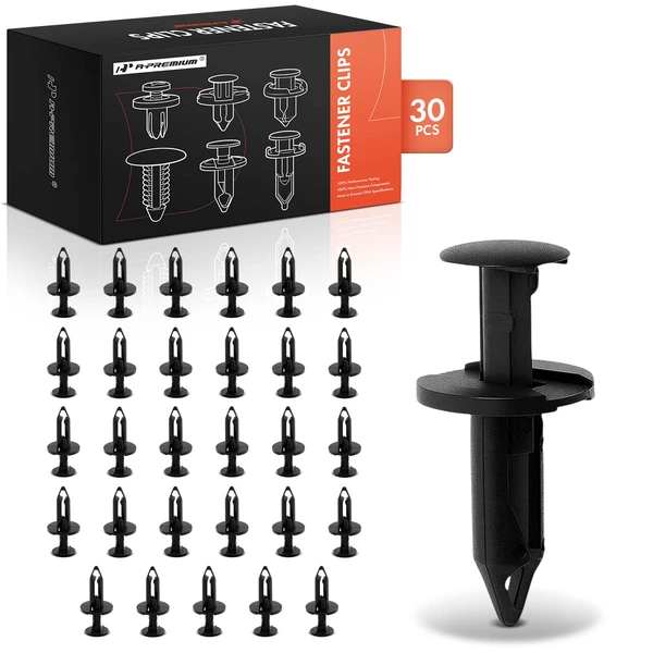 2006-2009 GMC Envoy 30 Pcs 8mm Nylon Black Bumper Cover & Fender Shield Retainer Clip A-Premium APRCF386