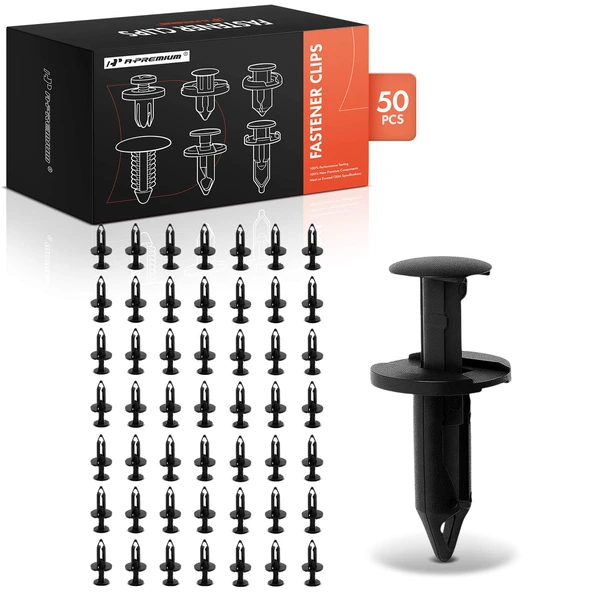 2004-2012 Chevrolet Colorado 50 Pcs 8mm Nylon Black Bumper Cover & Fender Shield Retainer Clip A-Premium APRCF387