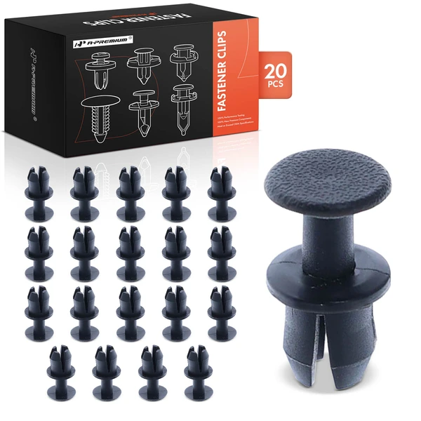 20 Pcs 8.5mm Nylon Gray Push Type Retainer Clip A-Premium APRCF391