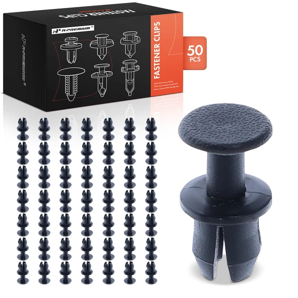 50 Pcs 8.5mm Nylon Gray Push Type Retainer Clip A-Premium APRCF393