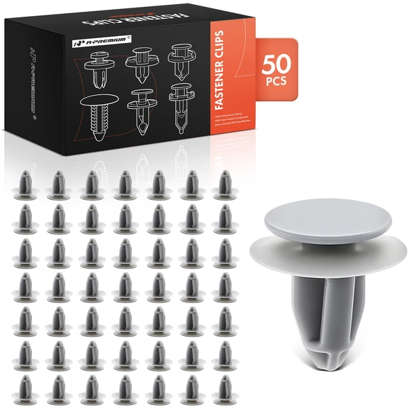 50 Pcs Nylon Gray Door Panel Retainer Clip A-Premium APRCF399