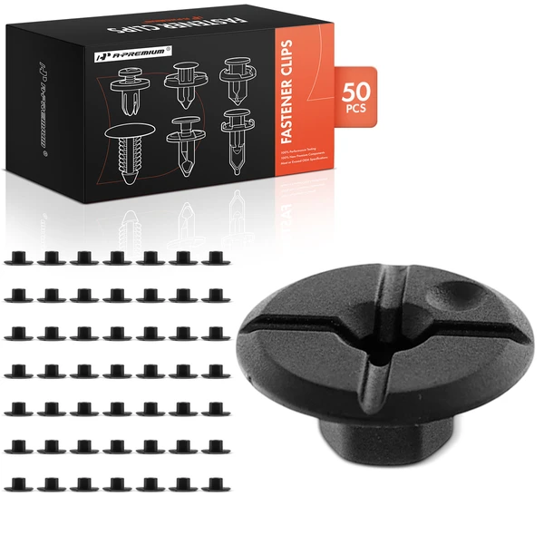 50 Pcs Nylon Black Rear Compartment Carpet Retainer A-Premium APRCF402