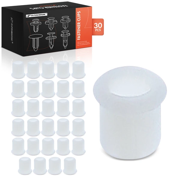 30 Pcs 5.5mm Nylon White Hood & Trunk Molding Insert A-Premium APRCF407