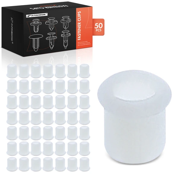 50 Pcs 5.5mm Nylon White Hood & Trunk Molding Insert A-Premium APRCF408