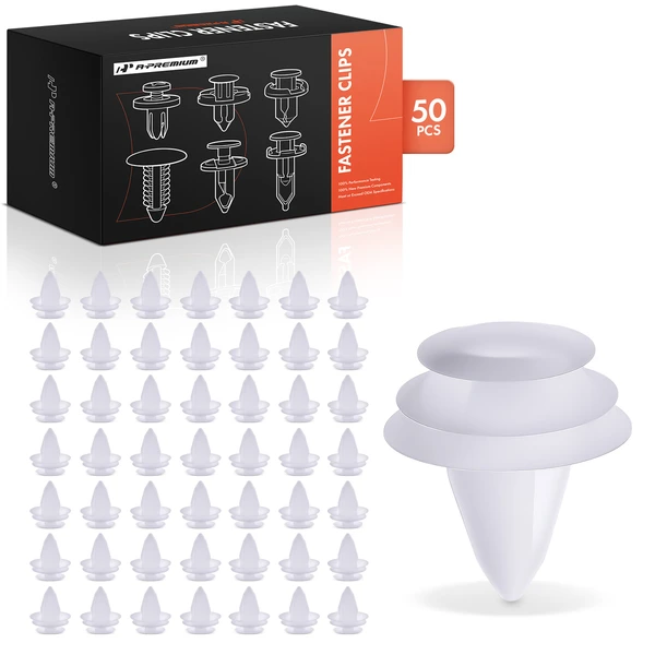 2009-2021 2023-2024 Nissan GT-R 50 Pcs Nylon White Trim Panel Retainer A-Premium APRCF411