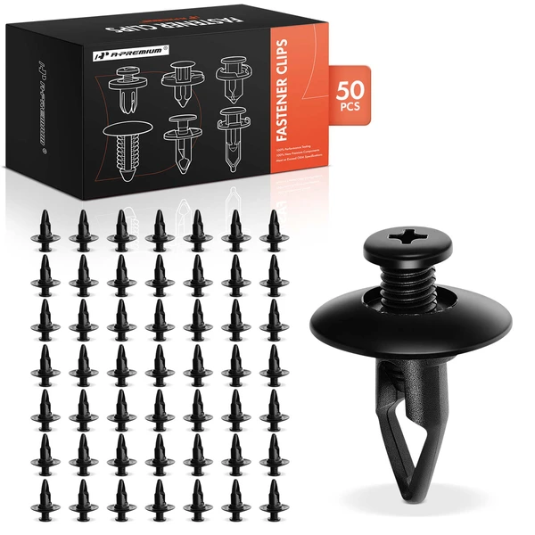 1990-1992 INFINITI M30 50 Pcs 8mm Nylon Black Front & Rear Bumper Retainer A-Premium APRCF435