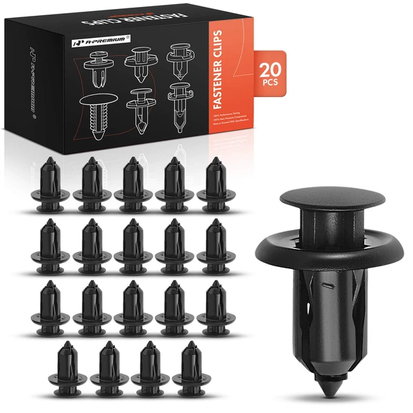 2016-2019 Mazda CX-3 20 Pcs 10mm Nylon Black Bumper Cover & Grille Retainer A-Premium APRCF436