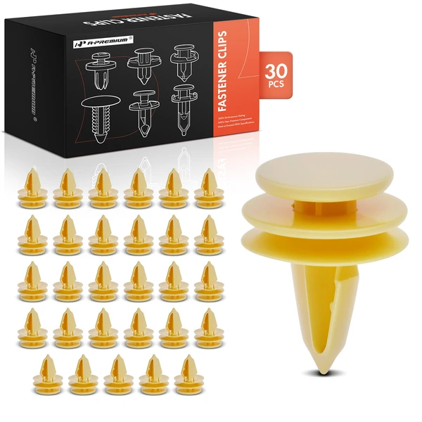 30 Pcs Nylon Yellow Door Panel & Trunk Trim Retainer A-Premium APRCF446