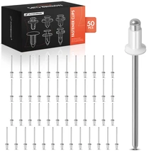 2013-2018 Lexus ES350 50 Pcs Aluminum Rivet - Steel Mandrel Silver Specialty Rivet A-Premium APRCF462