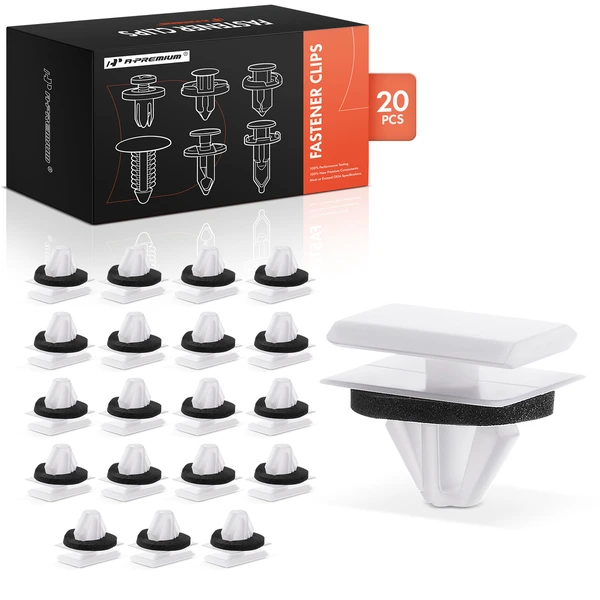 20 Pcs 9mm Nylon White Door Trim Retainer Clip A-Premium APRCF466