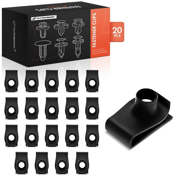 20 Pcs Black Extruded U-Nut A-Premium APRCF475