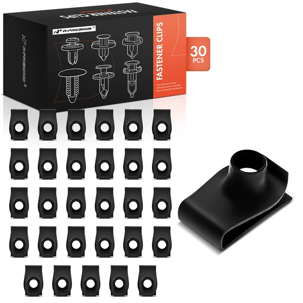 30 Pcs Black Extruded U-Nut A-Premium APRCF476