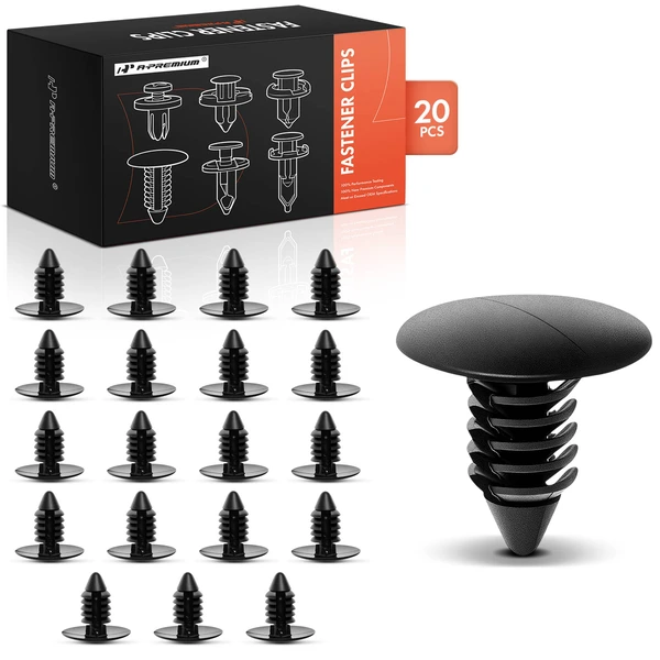 20 Pcs Nylon Black Fender & Bumper Shield Retainer A-Premium APRCF478